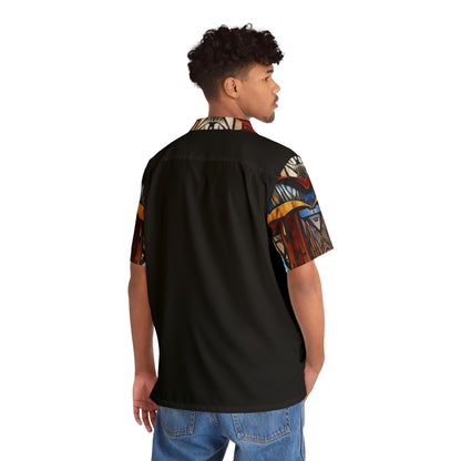 Art deco with wood design ,Hawaiian Shirt Men&
