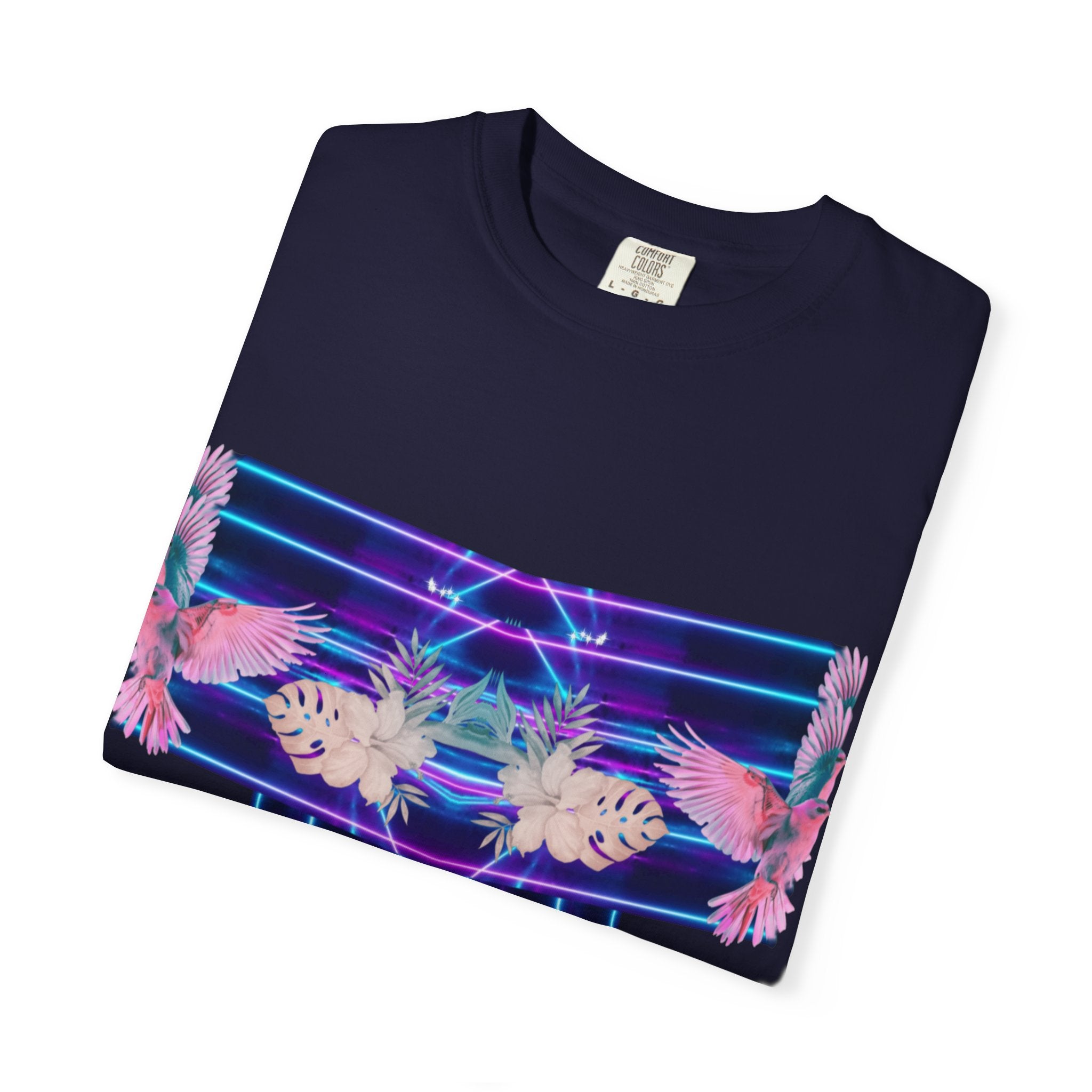 pink robin Hawaii flowers,Unisex Garment-Dyed T-shirt
