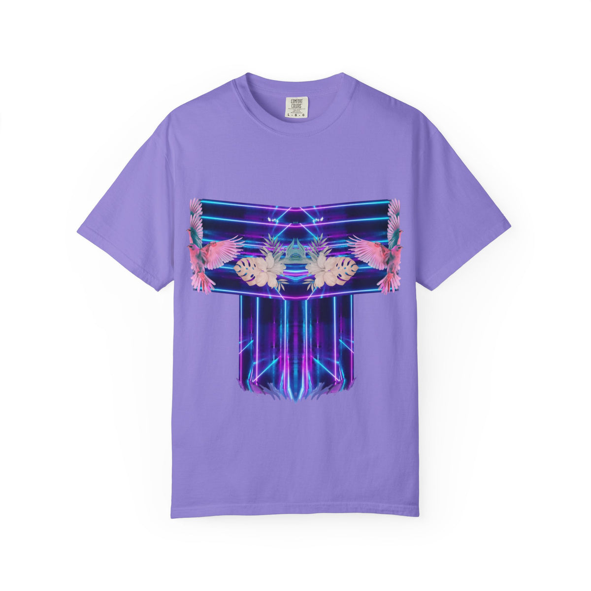 pink robin Hawaii flowers,Unisex Garment-Dyed T-shirt