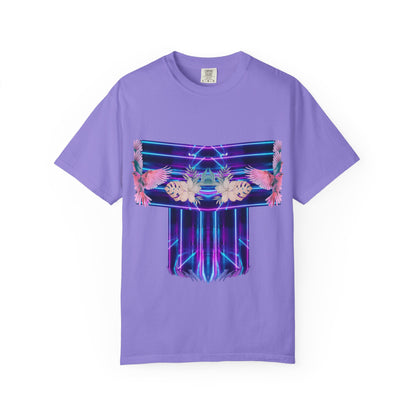 pink robin Hawaii flowers,Unisex Garment-Dyed T-shirt