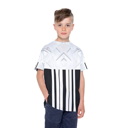 White Cube,Stylish Kids Sports Jersey, Youth Athletic Shirt, Team Spirit Wear, Outdoor Play Clothes, Ideal for Sports Events &amp; Birthdays