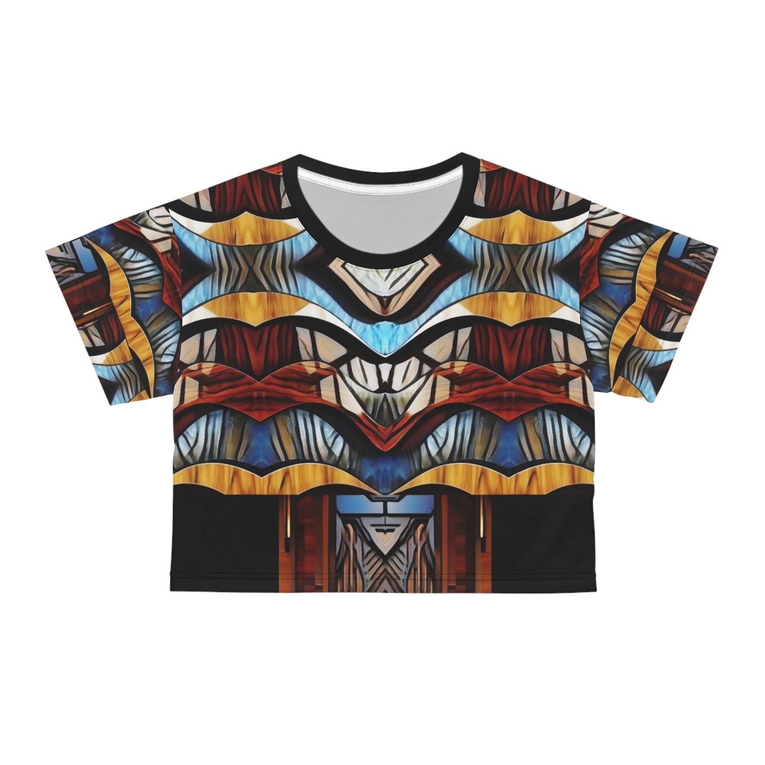 Crop Tee Art Deco with Wood Design