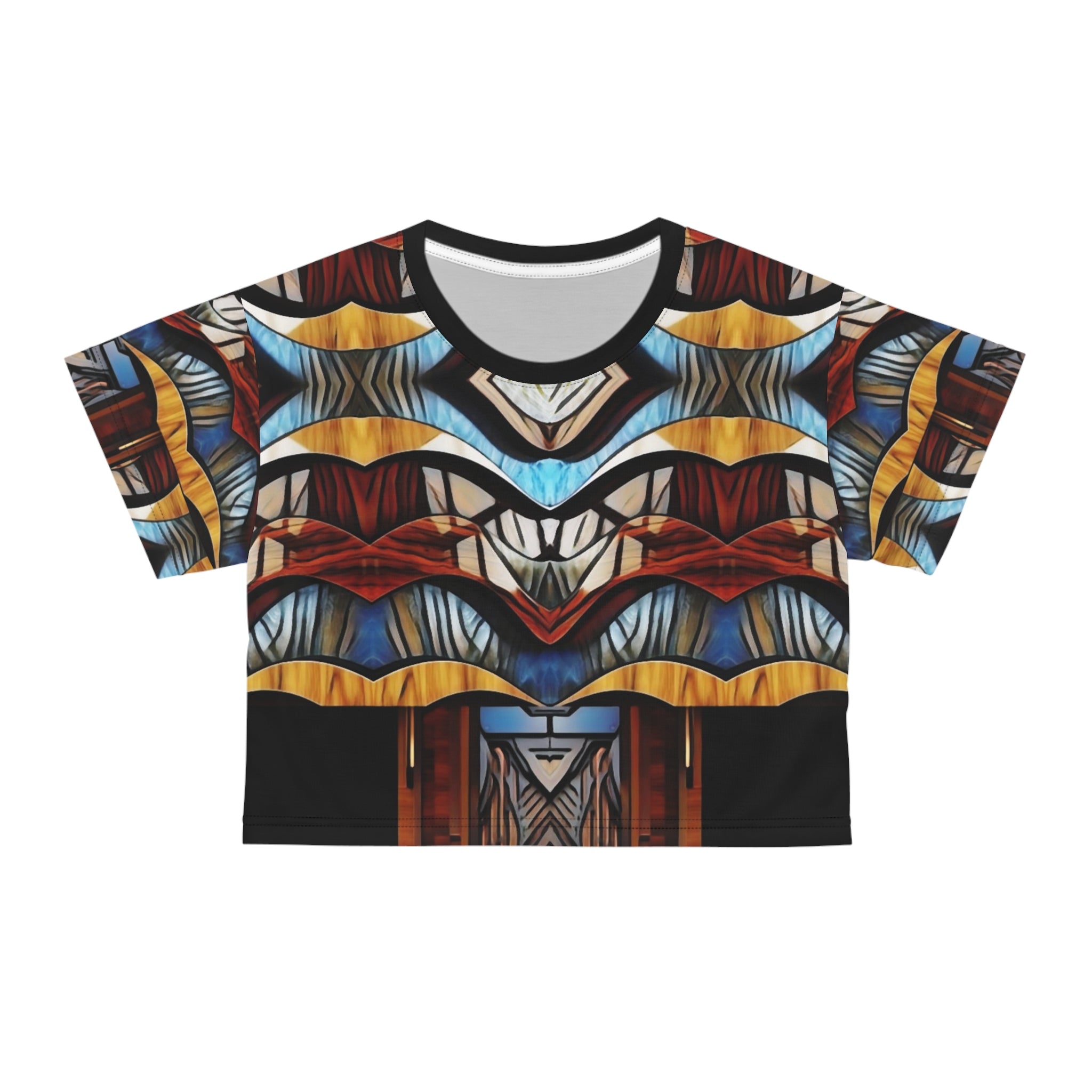 Crop Tee Art Deco with Wood Design