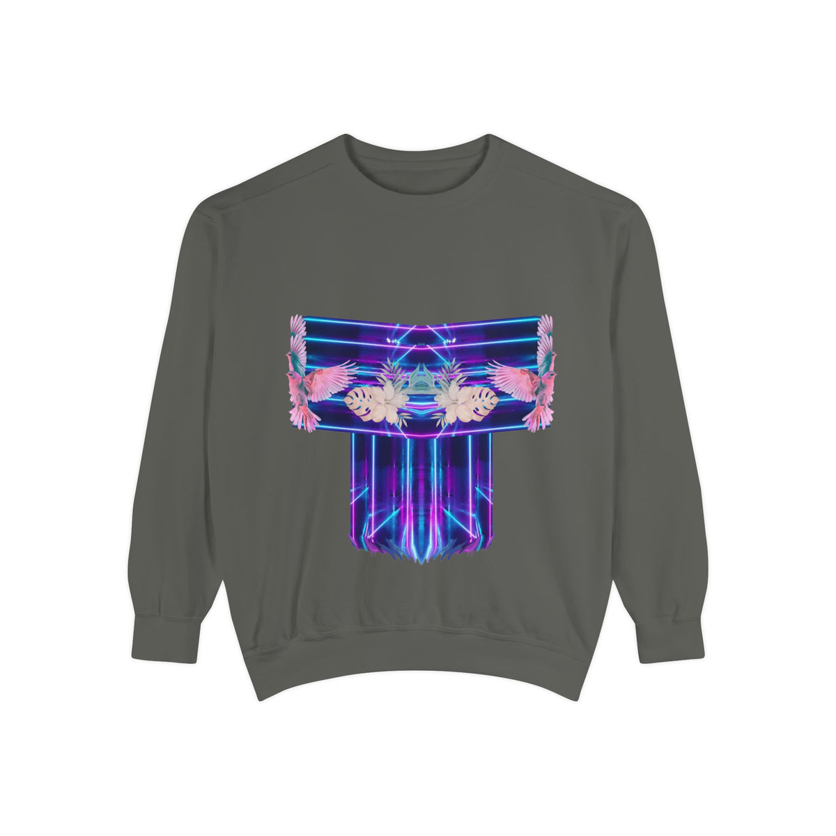 Pink bird.Abstract Neon Prism Sweatshirt