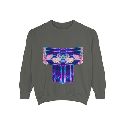 Pink bird.Abstract Neon Prism Sweatshirt