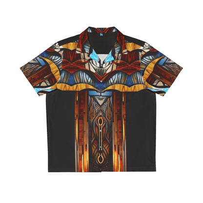 Art deco with wood design ,Hawaiian Shirt Men&