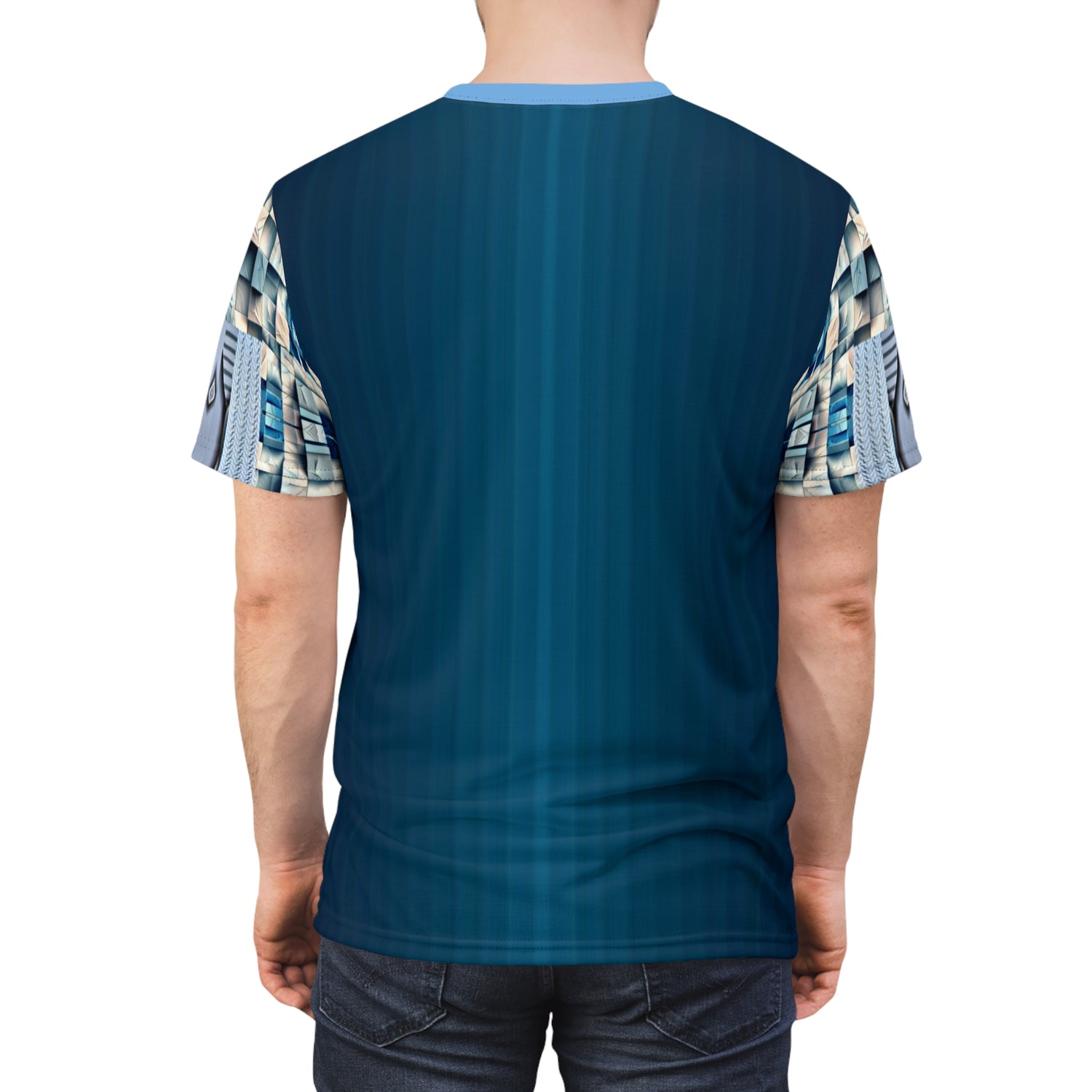 Blue stone,Abstract Geometric Unisex Tee, Unique Graphic Shirt, Trendy Casual Wear, Cool Art Fashion, Statement Piece for Every Occasion