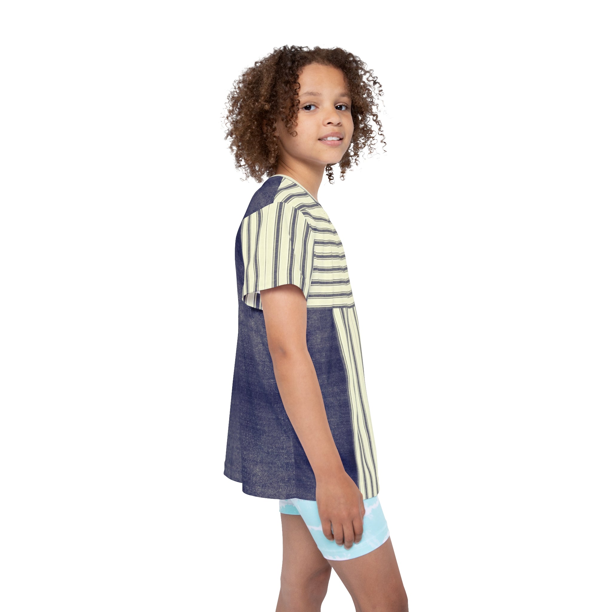 Kids Sports Jersey Blue Jeans