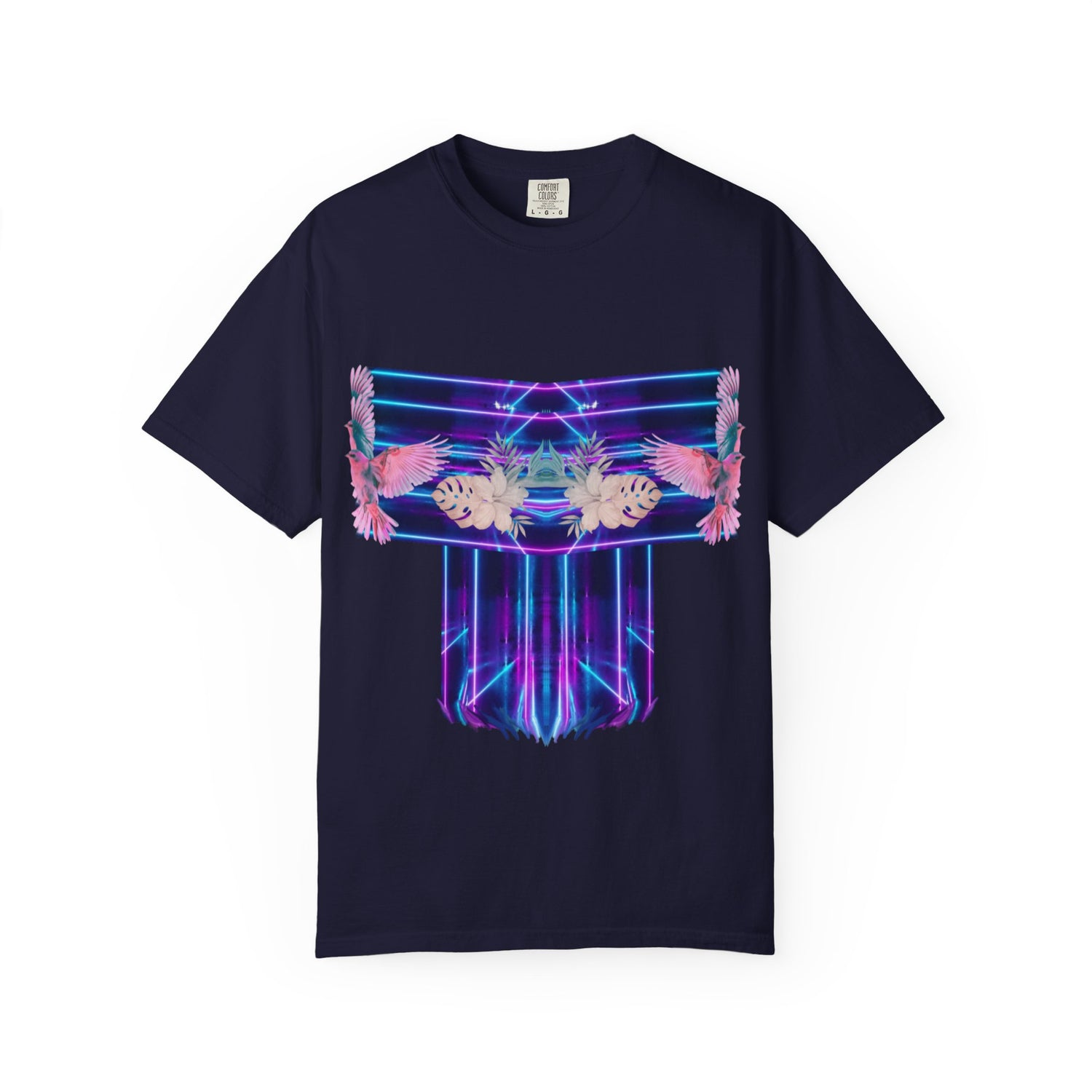 pink robin Hawaii flowers,Unisex Garment-Dyed T-shirt