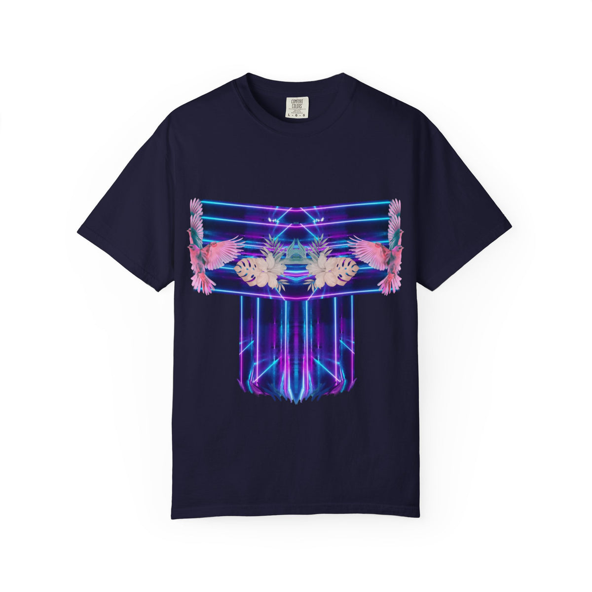 pink robin Hawaii flowers,Unisex Garment-Dyed T-shirt