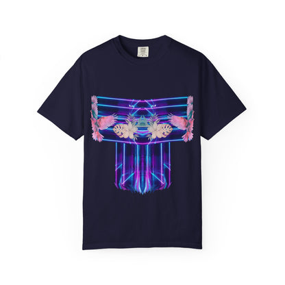 pink robin Hawaii flowers,Unisex Garment-Dyed T-shirt