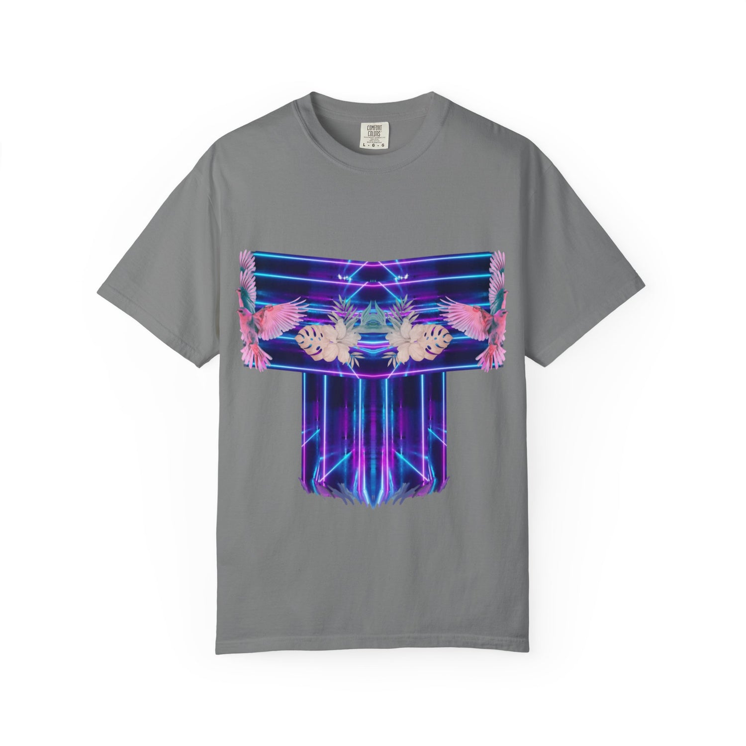 pink robin Hawaii flowers,Unisex Garment-Dyed T-shirt