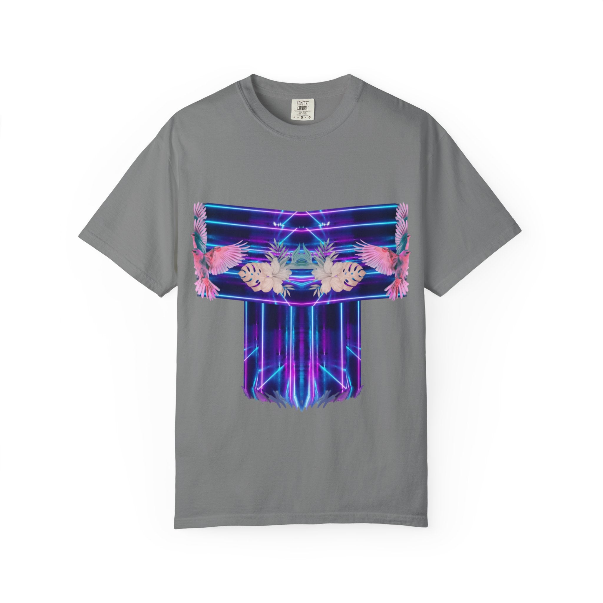 pink robin Hawaii flowers,Unisex Garment-Dyed T-shirt