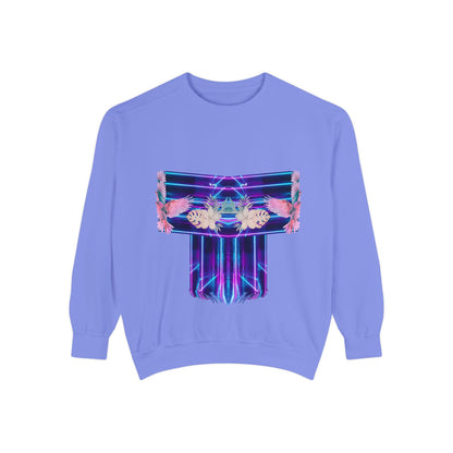Pink bird.Abstract Neon Prism Sweatshirt