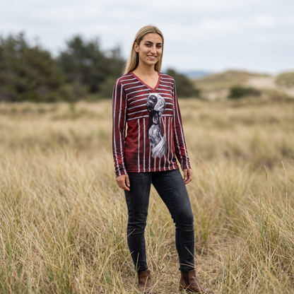 Karma Dragon.V‑Neck Long Sleeve