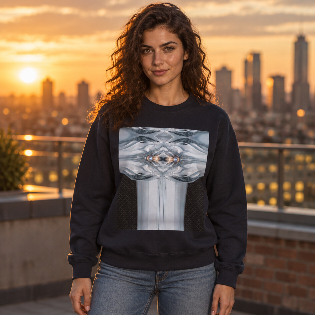 Moon.Unisex Lightweight Crewneck Sweatshirt