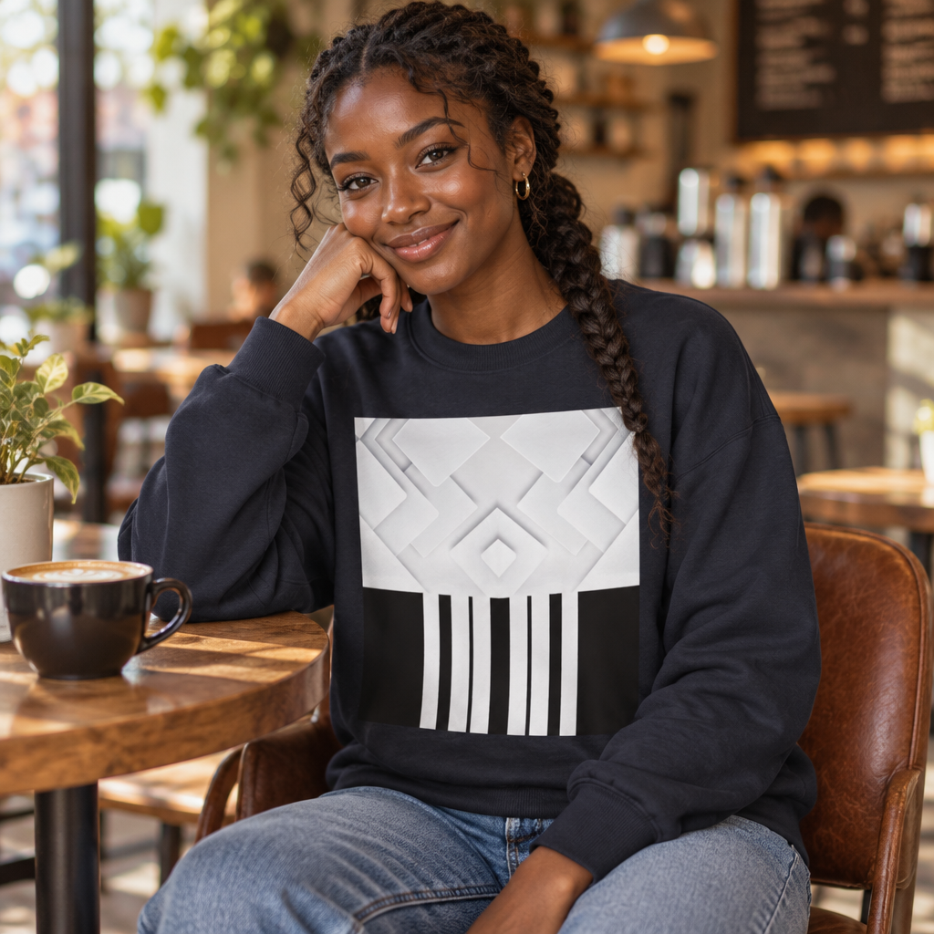 white triangle.Unisex Lightweight Crewneck Sweatshirt