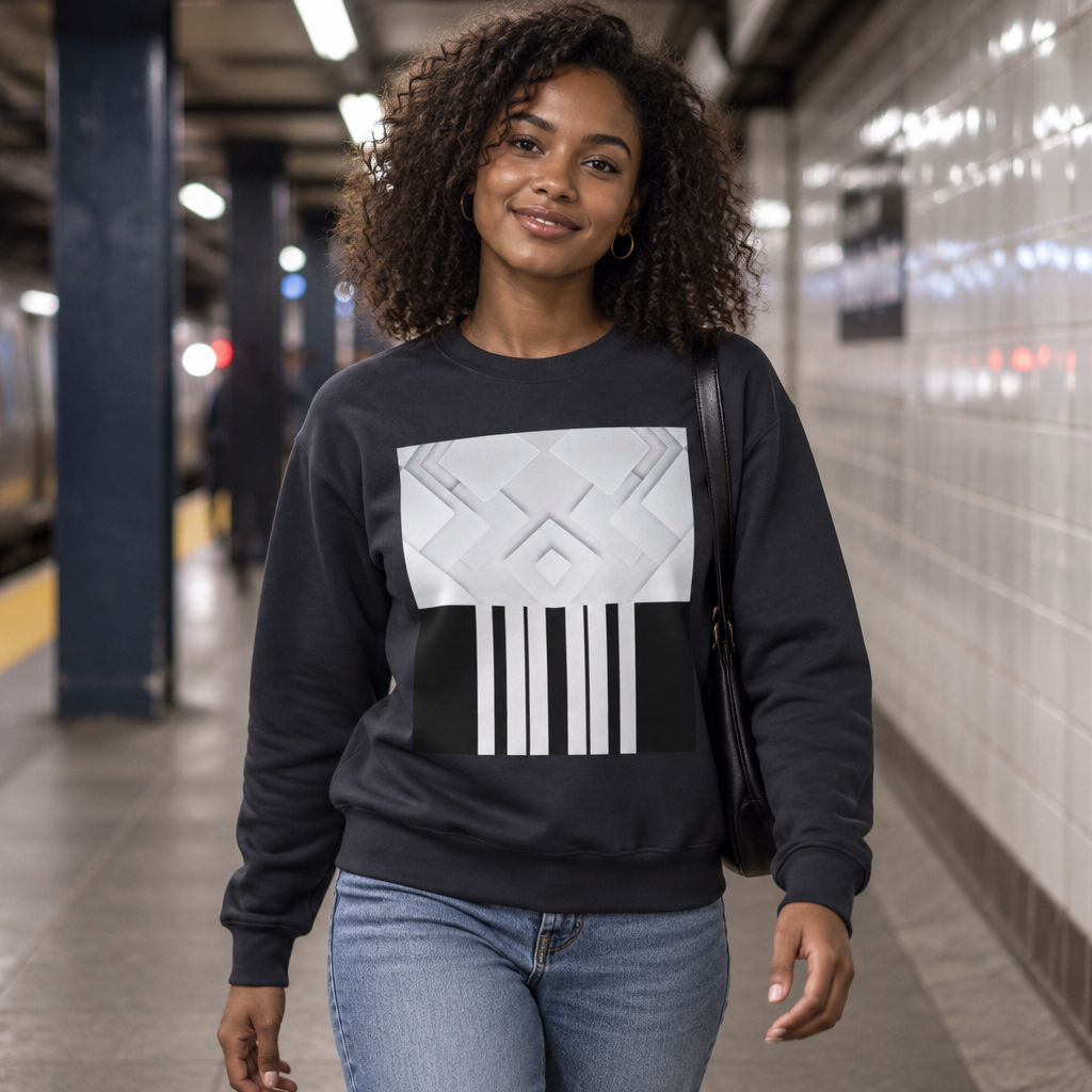 white triangle.Unisex Lightweight Crewneck Sweatshirt