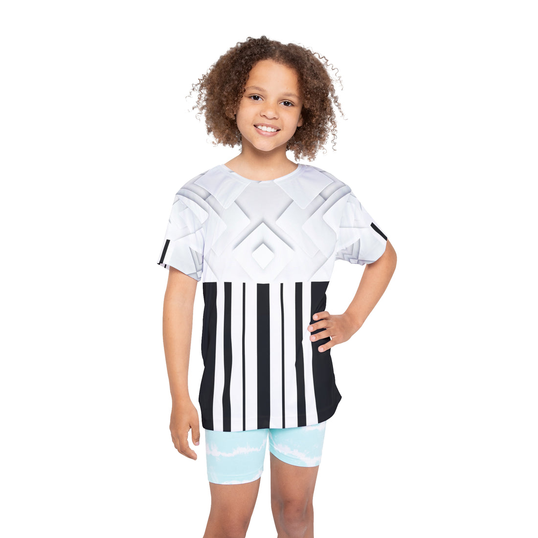White Cube,Stylish Kids Sports Jersey, Youth Athletic Shirt, Team Spirit Wear, Outdoor Play Clothes, Ideal for Sports Events &amp; Birthdays