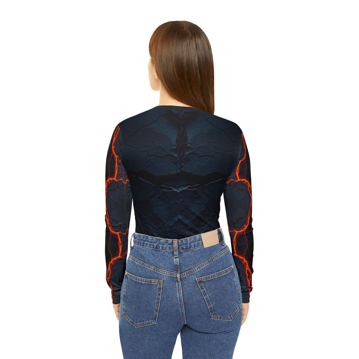 Volcanic Glow. V‑Neck Long Sleeve