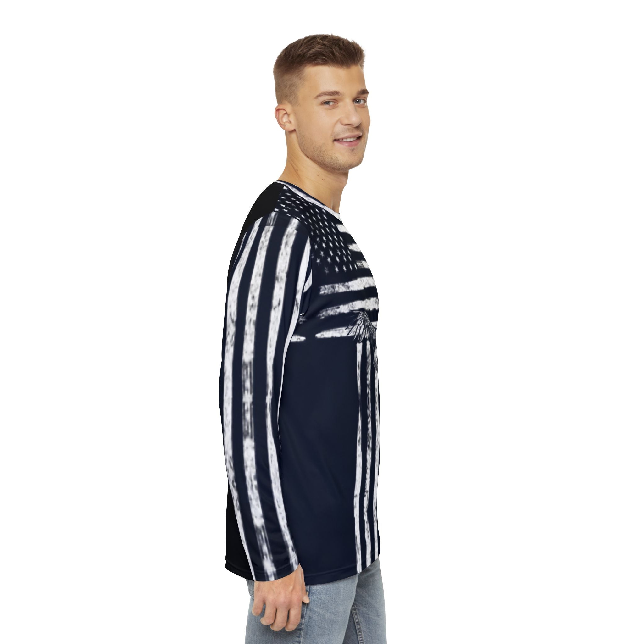 Long Sleeve Shirt with USA Flag Design