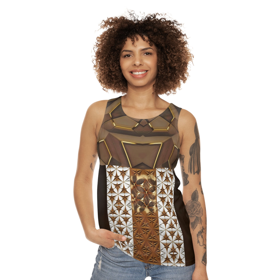 Golden Cube,Unisex Tank Top (AOP)