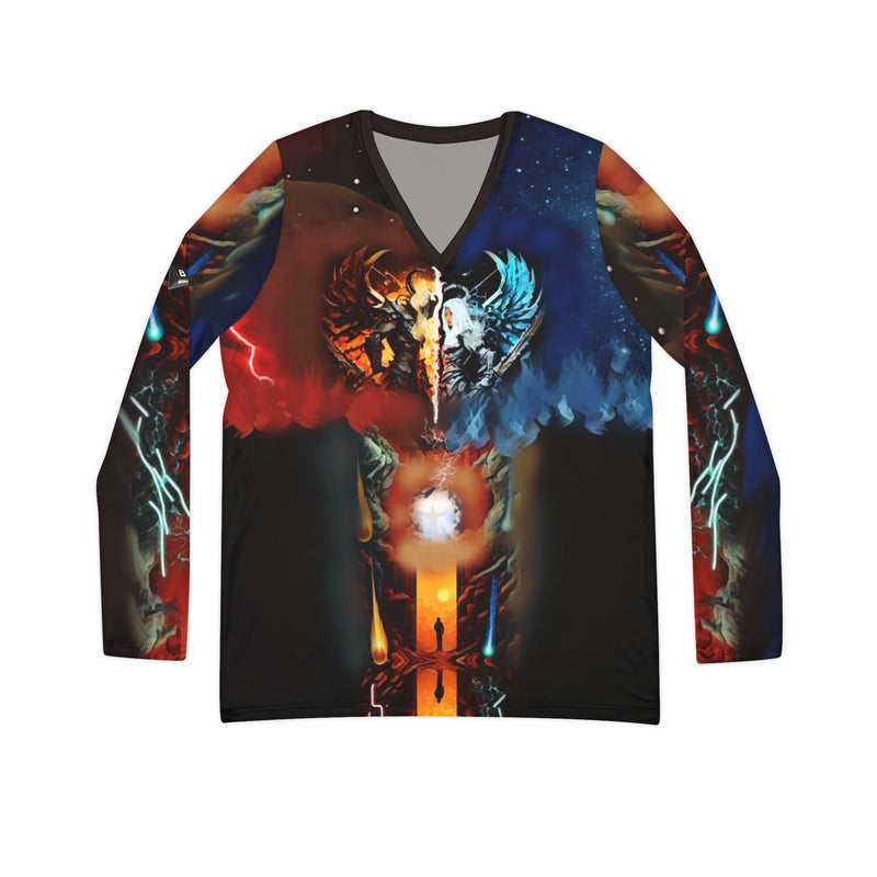 Women's Long Sleeve V-neck Shirt (AOP)