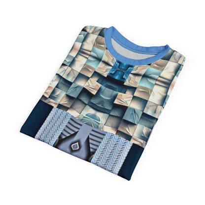 Blue stone,Abstract Geometric Unisex Tee, Unique Graphic Shirt, Trendy Casual Wear, Cool Art Fashion, Statement Piece for Every Occasion