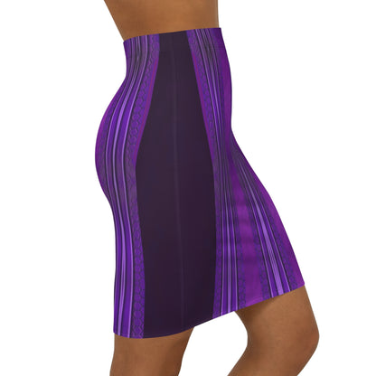 Lavender ,Elegant Purple Mid-Waist Pencil Skirt for Stylish Women