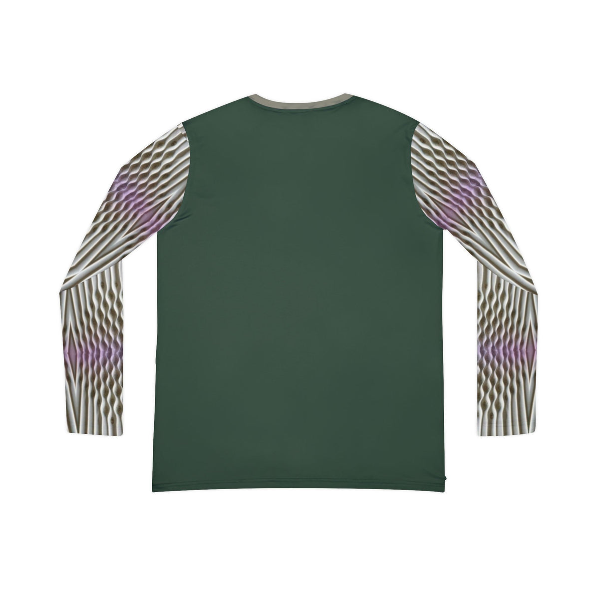 Rich Green,Geometric Wave V-Neck Long Sleeve Shirt