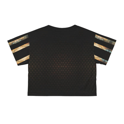Brown Marble Crop Tee