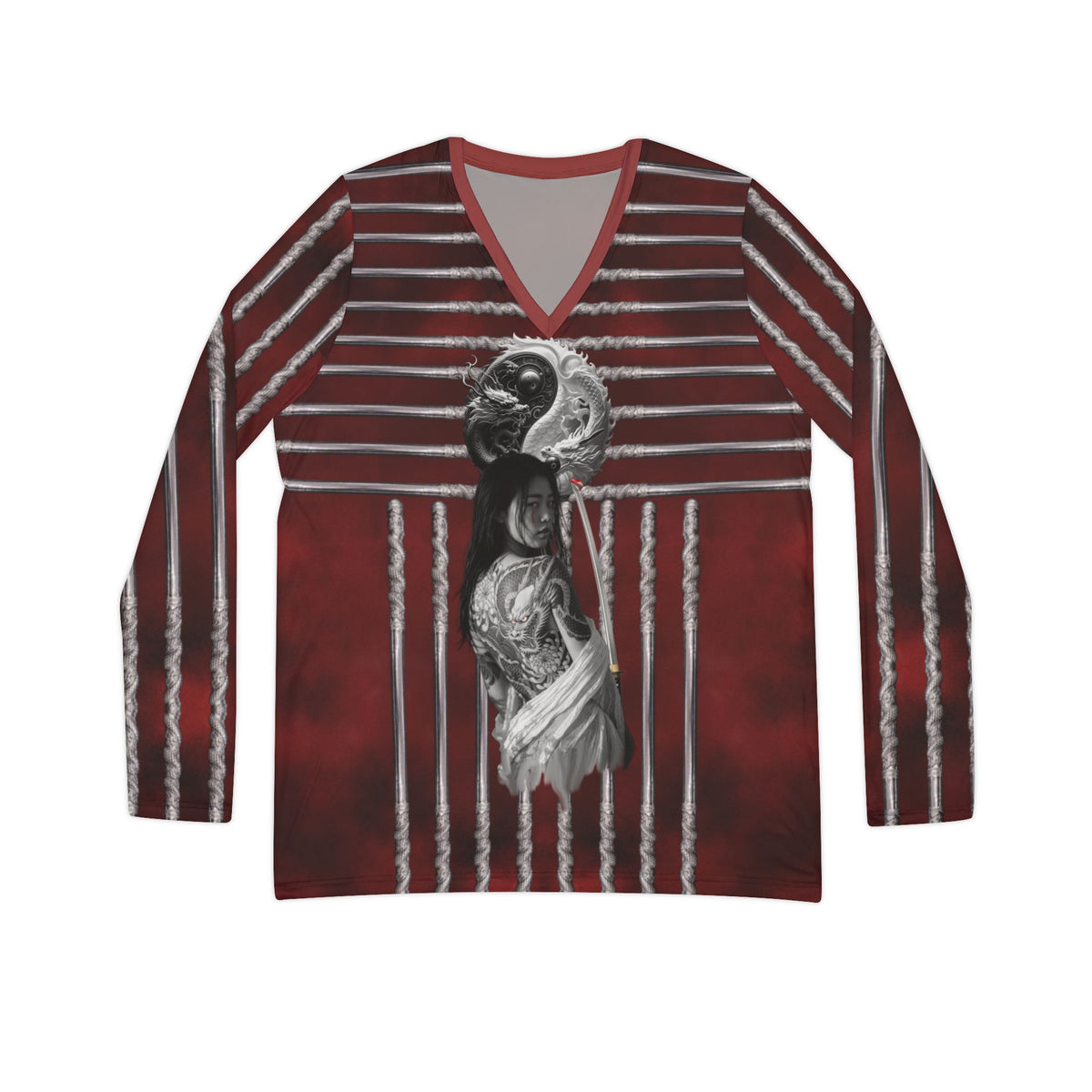 Karma Dragon.V‑Neck Long Sleeve