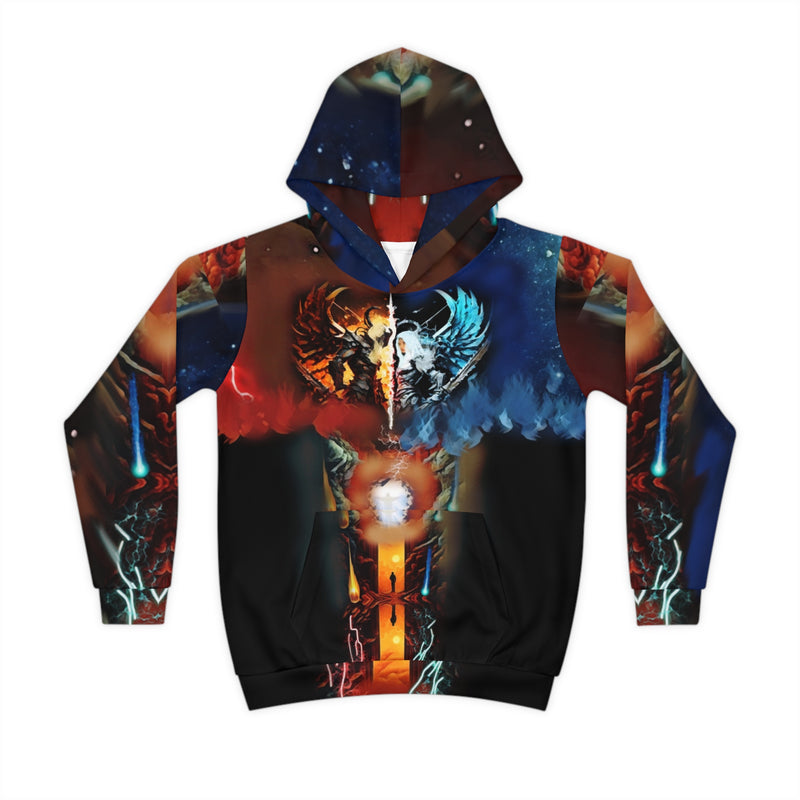 the fight of the Angel vs Devil.Children's Hoodie (AOP)