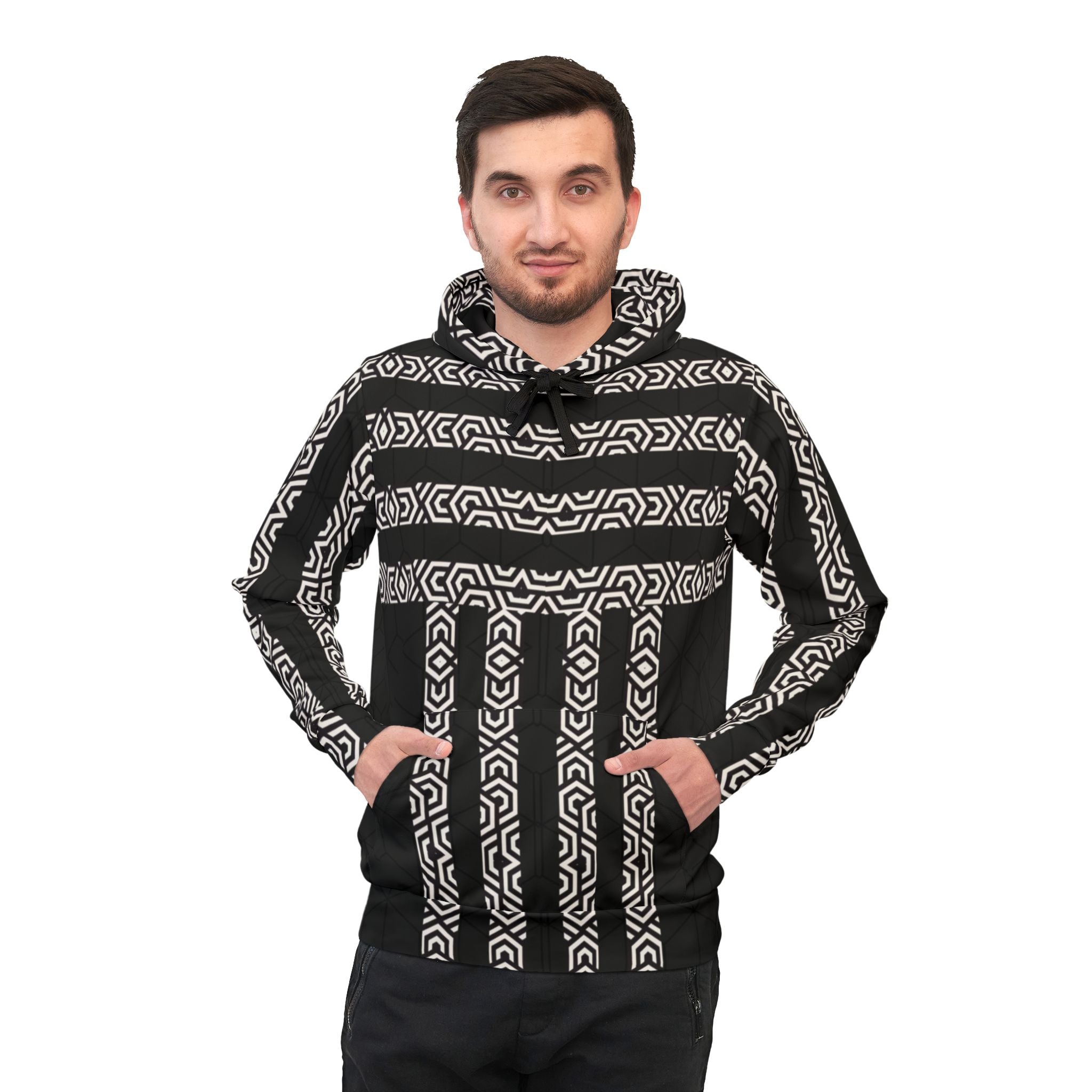 Athletic Hoodie - White Cube Design