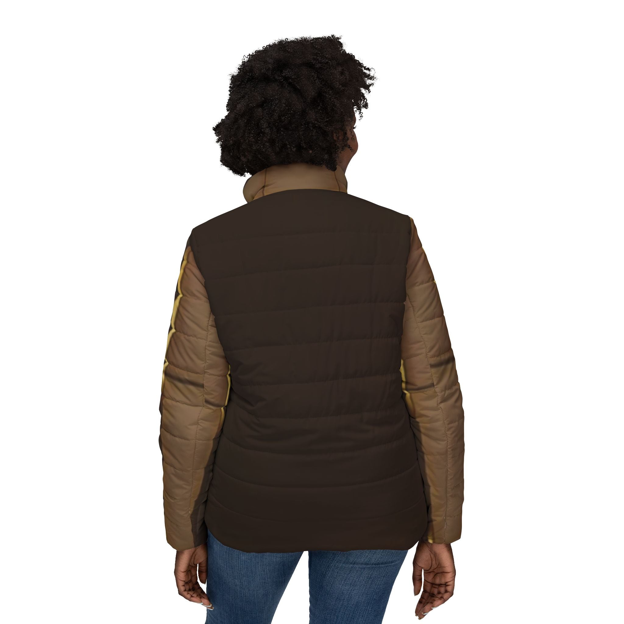 Gold Cube, Women’s Puffer Jacket (AOP)