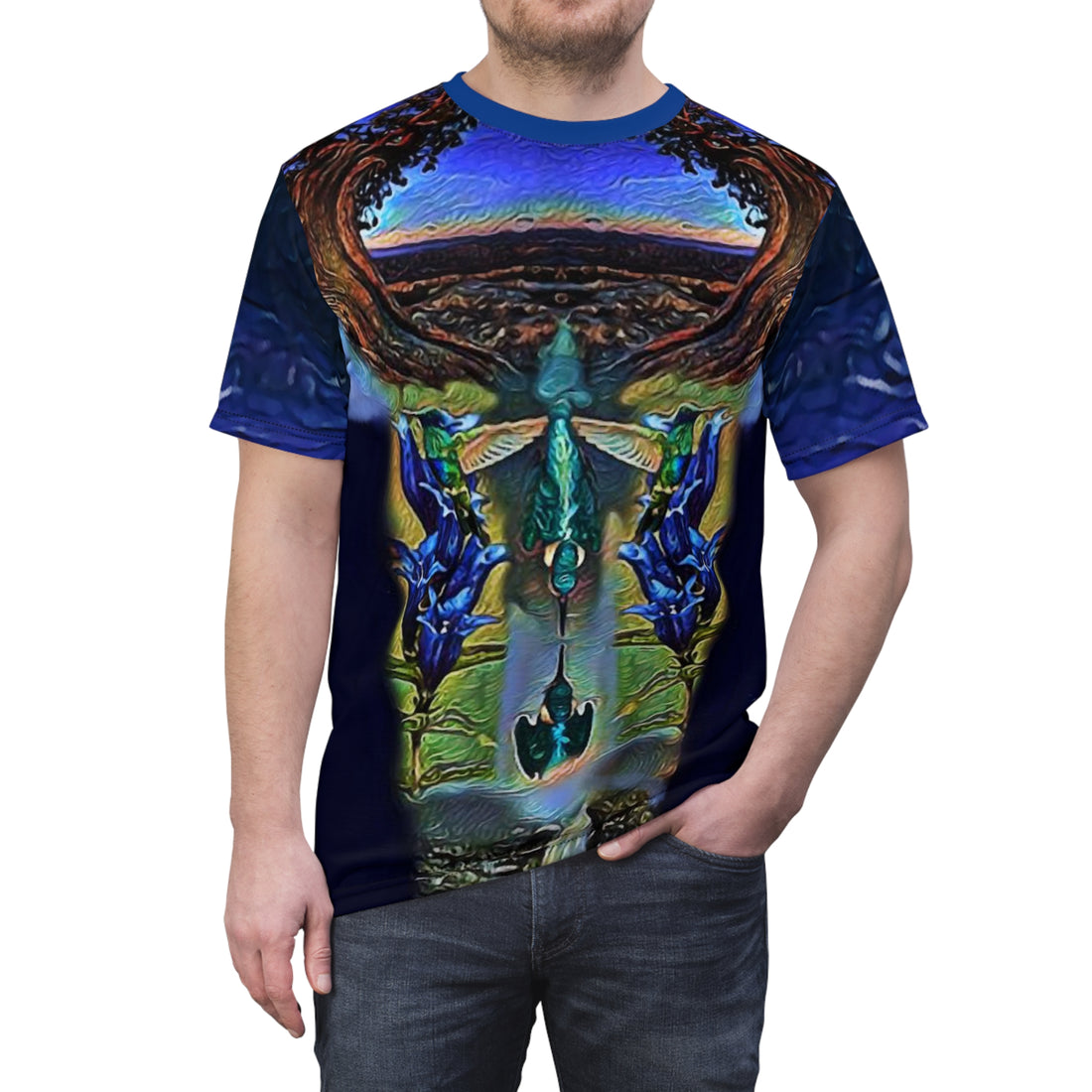 Hummigbird,for men,Unisex Cut & Sew Tee (AOP)