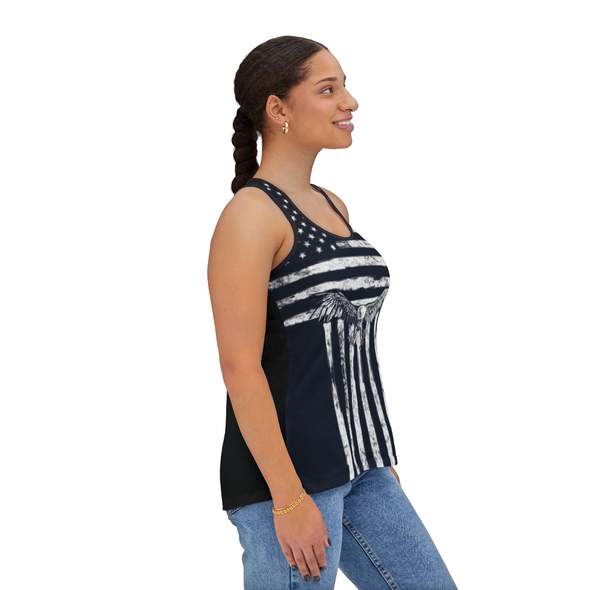 Tank Top - USA Flag Design for Patriotic Women