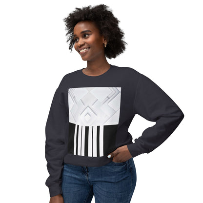 white triangle.Unisex Lightweight Crewneck Sweatshirt