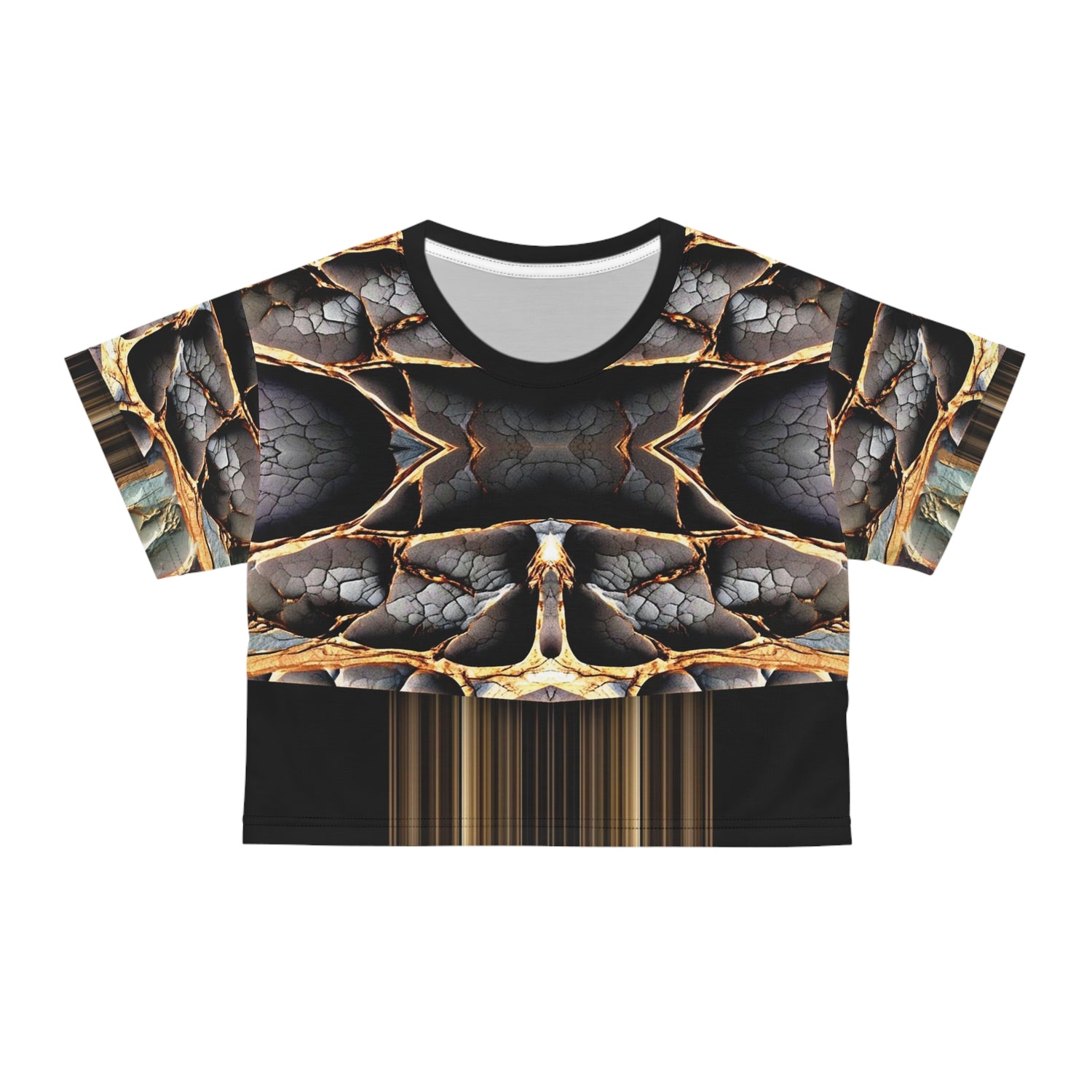 broken stone,Stylish Crop Tee - Artful 3D Abstract, Trendy Summer Apparel, Festival Wear, Casual Chic Top, Unique Gift Idea