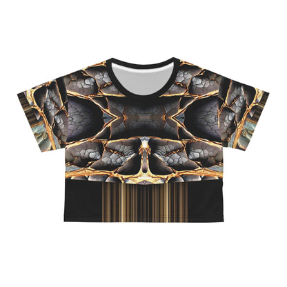 broken stone,Stylish Crop Tee - Artful 3D Abstract, Trendy Summer Apparel, Festival Wear, Casual Chic Top, Unique Gift Idea