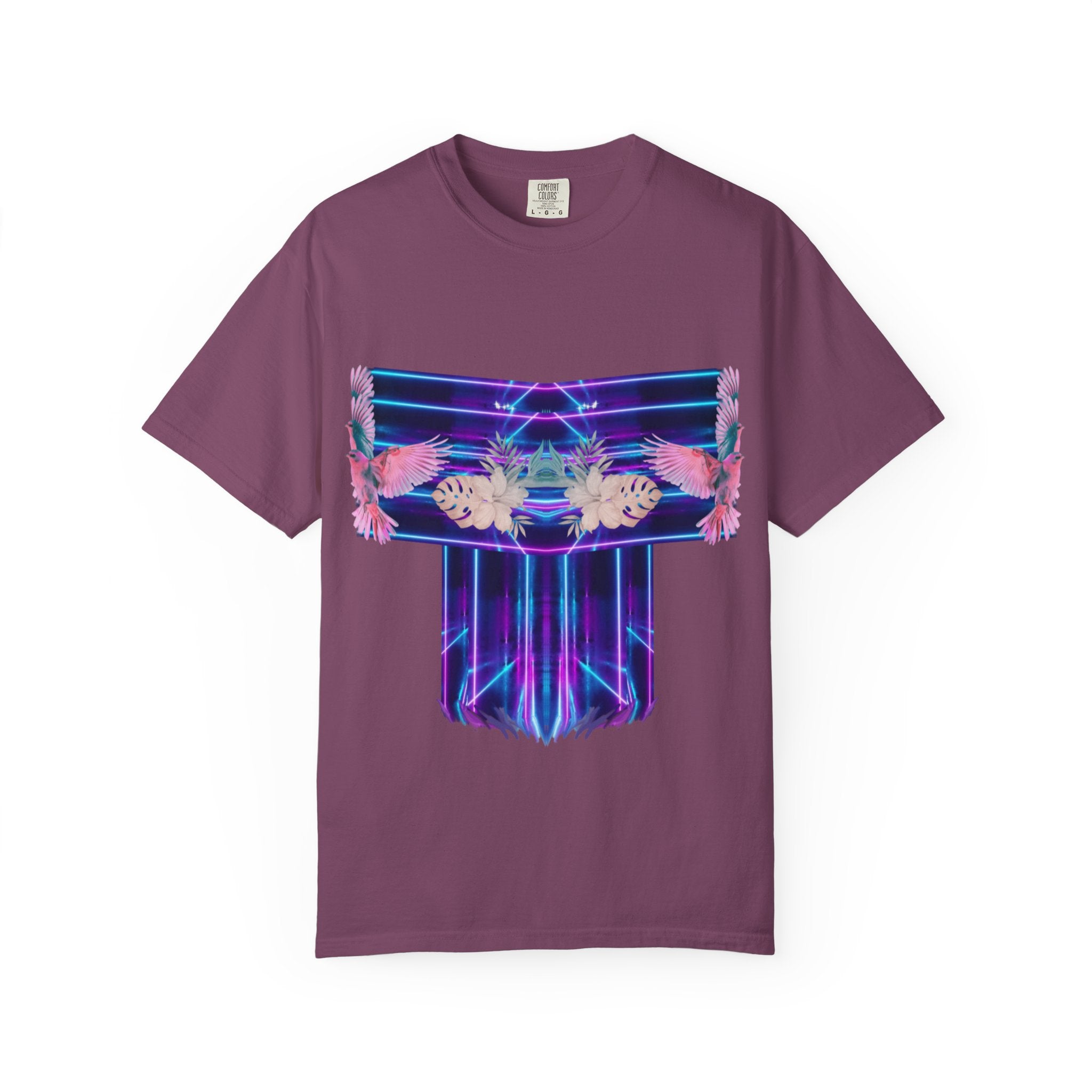 pink robin Hawaii flowers,Unisex Garment-Dyed T-shirt