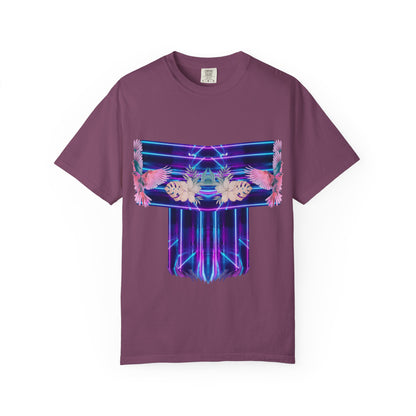 pink robin Hawaii flowers,Unisex Garment-Dyed T-shirt