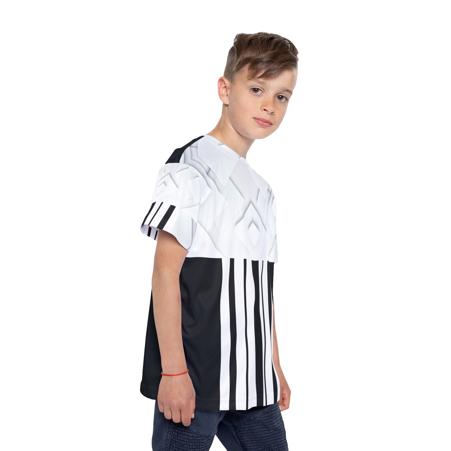 White Cube,Stylish Kids Sports Jersey, Youth Athletic Shirt, Team Spirit Wear, Outdoor Play Clothes, Ideal for Sports Events &amp; Birthdays