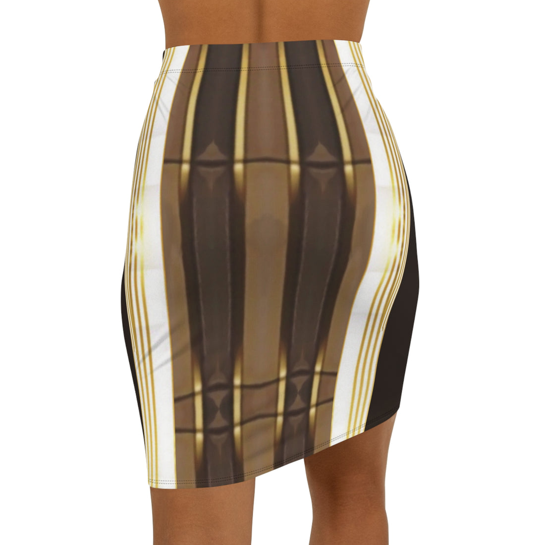 Gold.Chic Women’s Mid-Waist Pencil Skirt, Stylish Office Wear, Casual Evening Outfit, Trendy Fashion Piece, Unique Gift Idea
