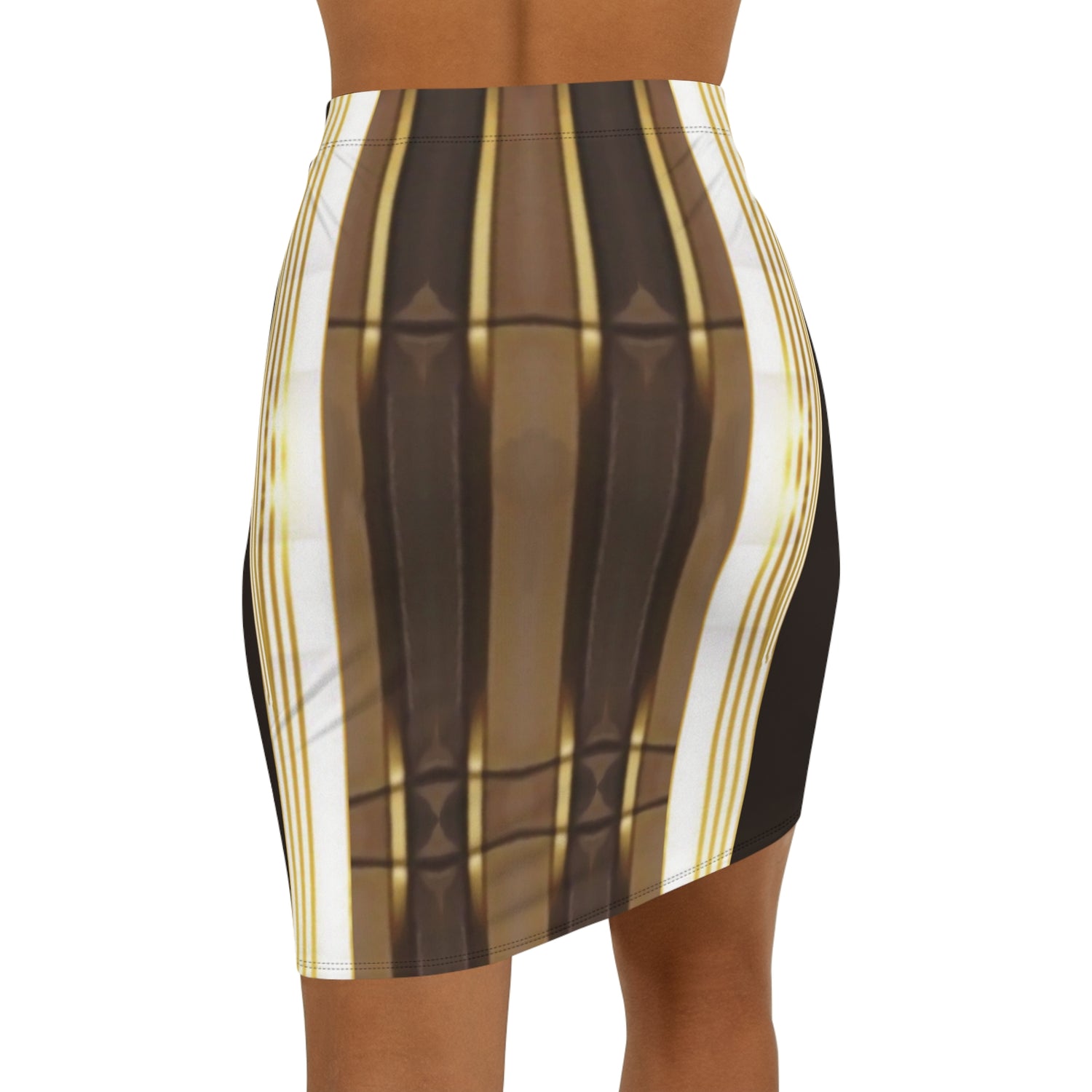 Gold.Chic Women’s Mid-Waist Pencil Skirt, Stylish Office Wear, Casual Evening Outfit, Trendy Fashion Piece, Unique Gift Idea