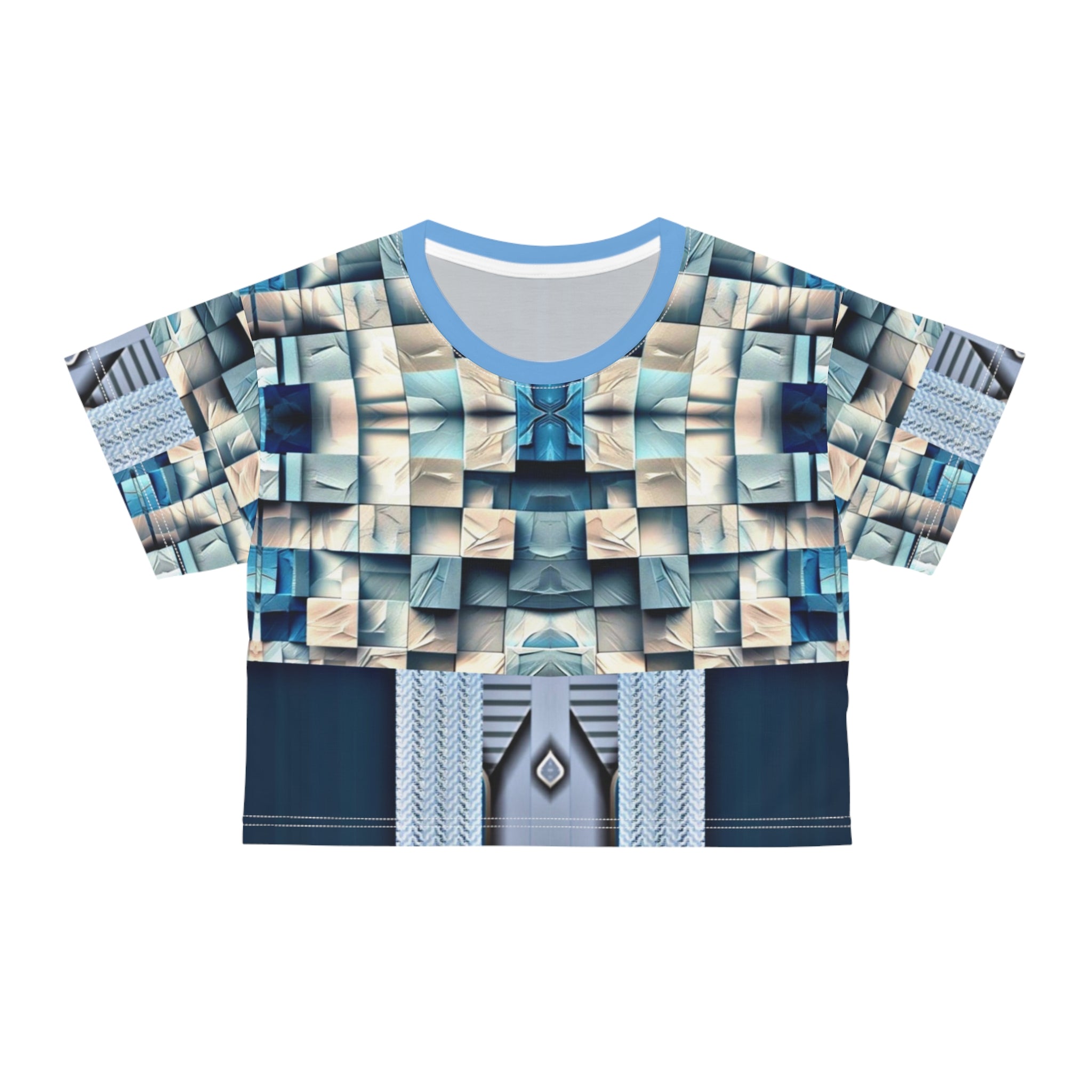 Blue stone,Artistic Crop Tee, Trendy Fashion Top, Unique Summer Shirt, Stylish Graphic Tee, Perfect Gift for Her