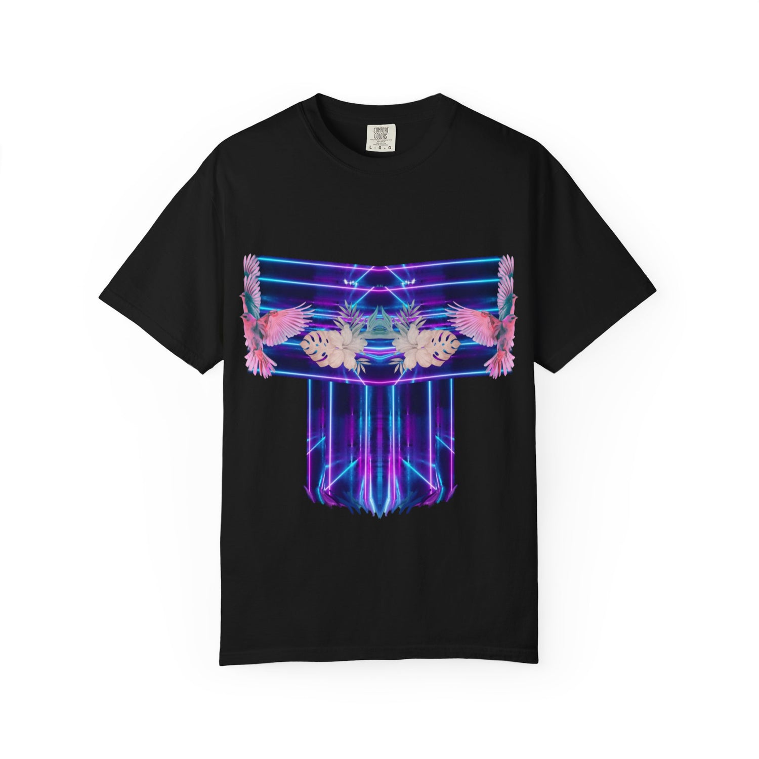 pink robin Hawaii flowers,Unisex Garment-Dyed T-shirt