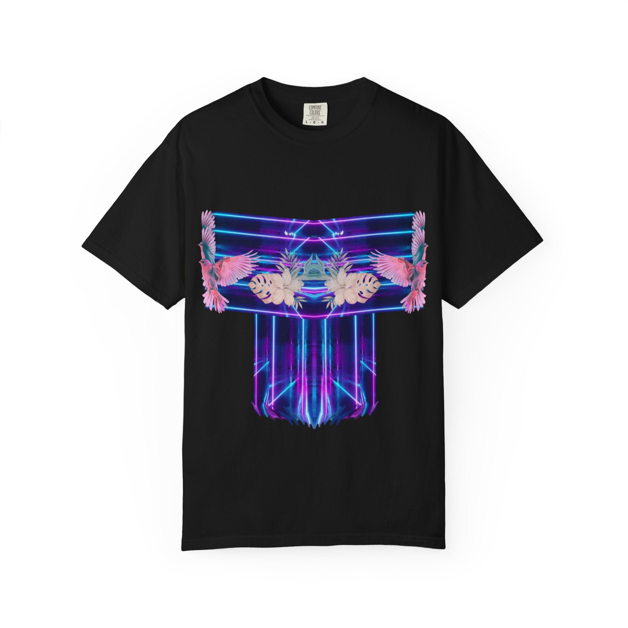 pink robin Hawaii flowers,Unisex Garment-Dyed T-shirt