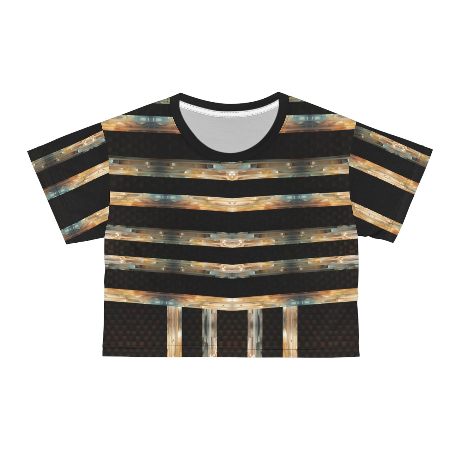 Brown Marble Crop Tee