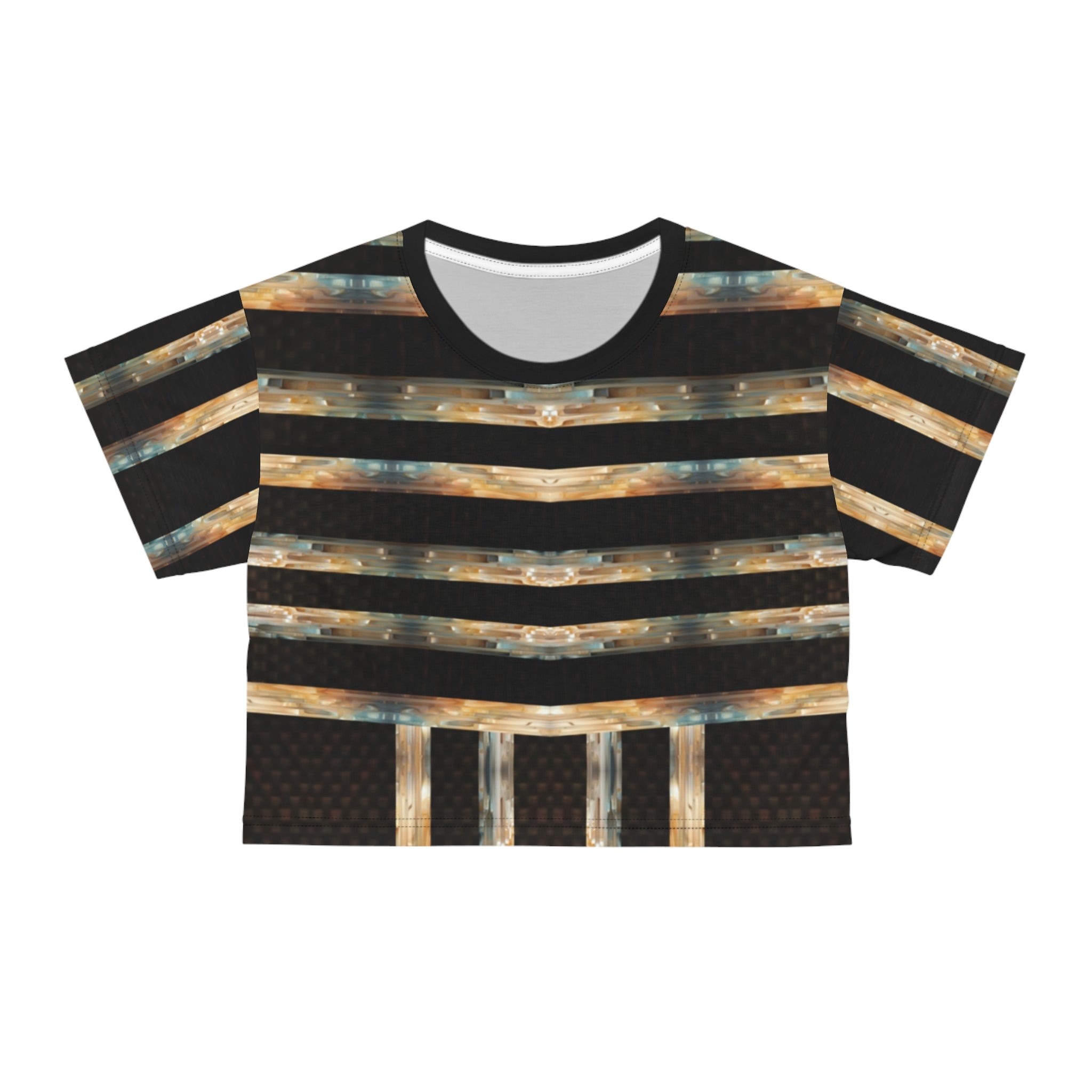 Brown Marble Crop Tee